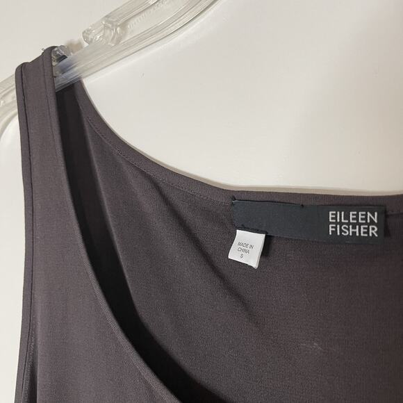 EILEEN FISHER mauve brown silk scoop neck shell tank tunic Small - Picture 2 of 4